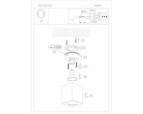 Накладной светильник Denkirs 3010 DK3010-YE