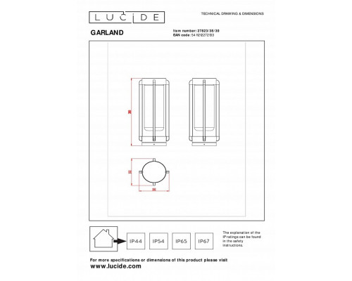 Настольная лампа декоративная Lucide Garland 27823/38/30