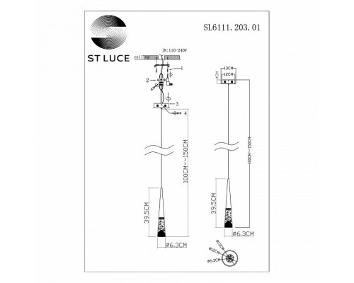 Подвесной светильник ST-Luce Sollen SL6111.203.01