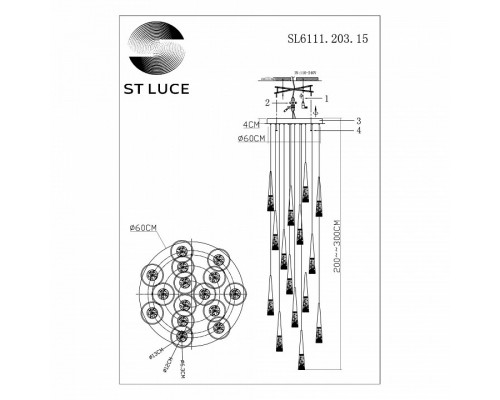 Подвесной светильник ST-Luce Sollen SL6111.203.15