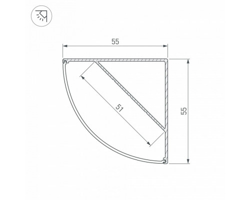 Профиль накладной угловой внутренний Arlight SL-KANT 44578