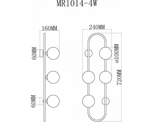 Накладной светильник MyFar Stacy MR1014-4W