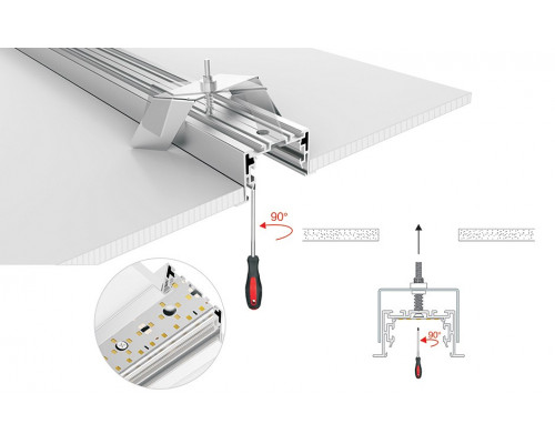 Профиль Arlight S2-LINIA55-F-2500 ANOD+OPAL 021176