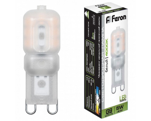 Лампа светодиодная Feron LB-430 G9 5Вт 4000K 25637