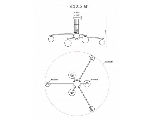 Люстра на штанге MyFar Stacy MR1015-6P