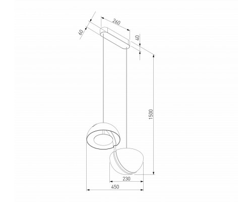 Подвесной светильник Eurosvet Emisfero 50083/2 LED золото