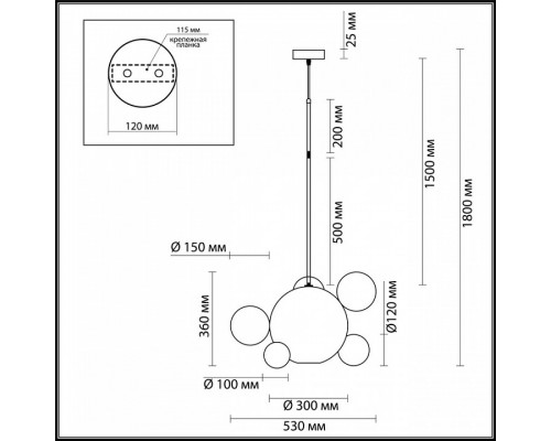 Подвесной светильник Odeon Light Bubbles 4640/12LB