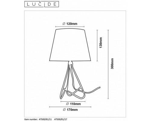 Настольная лампа декоративная Lucide Gitta 47500/81/11