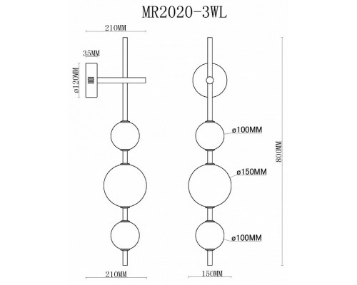 Бра MyFar Violla MR2020-3WL