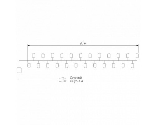 Гирлянда Нить Eurosvet 400-102 400-102 белый с эффектом мерцания