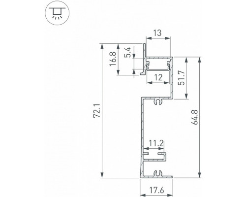 Профиль для плинтусов Arlight ARH-PLINTUS 043592