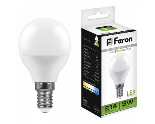 Лампа светодиодная Feron LB-550 E14 9Вт 4000K 25802