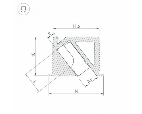 Профиль накладной угловой внутренний Arlight SL-BEVEL 038200