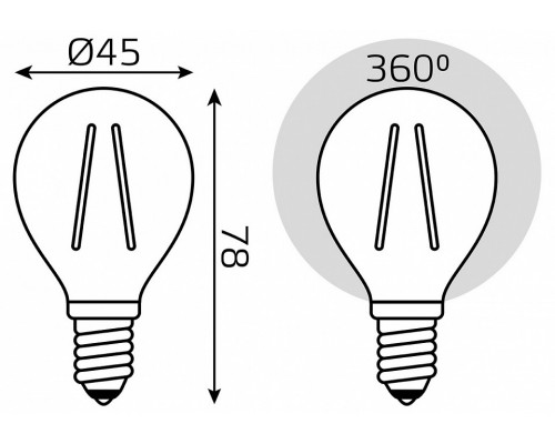 Набор ламп светодиодных Gauss Filament E14 7Вт 4100K 105901207T