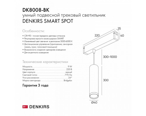 Подвесной светильник Denkirs DK8008 DK8008-BK