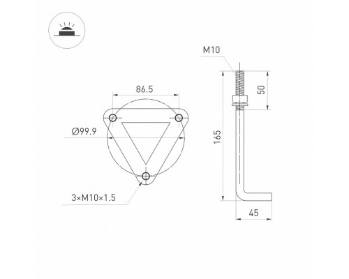 Наземный низкий светильник Arlight LGD-FRESNEL-BOLL 045539