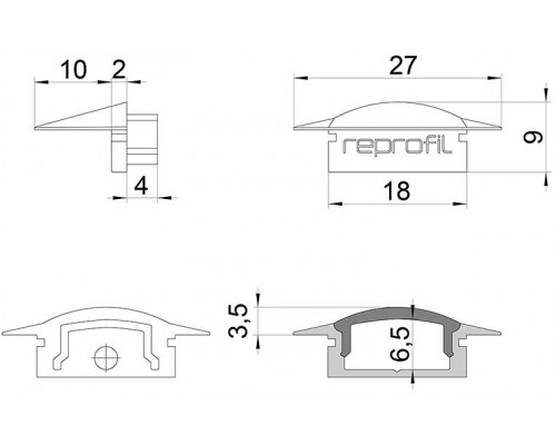 Набор из 10 заглушек для профиля Deko-Light F-ET-01-12 978601