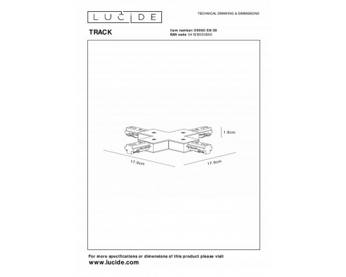 Соединитель X-образный для треков Lucide Track 09950/08/30