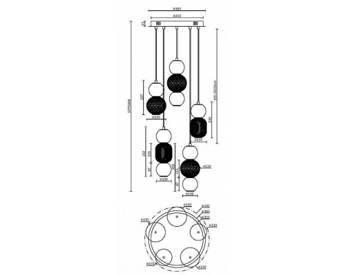 Подвесная люстра Maytoni Drop MOD273PL-L80CH3K