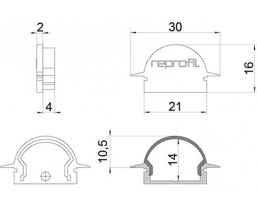 Набор из 10 заглушек для профиля Deko-Light R-ET-01-15 979631