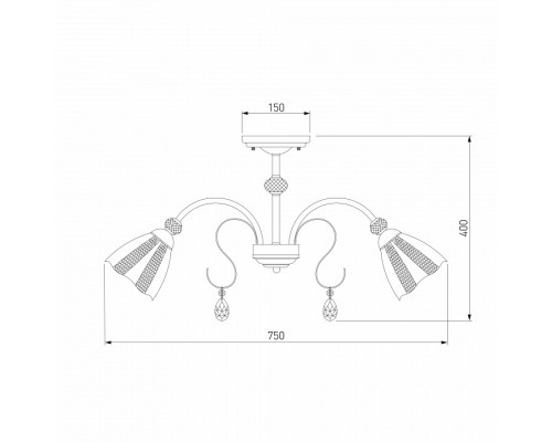 Люстра на штанге Eurosvet Floranse 30155/8 античная бронза