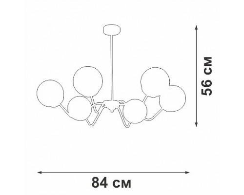 Люстра на штанге Vitaluce V42740 V42740-8/6PL