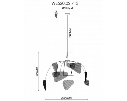 Подвесной светильник Wertmark Palma WE520.02.713