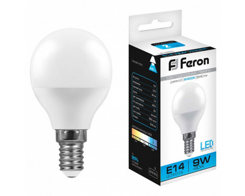 Лампа светодиодная Feron LB-550 E14 9Вт 6400K 25803