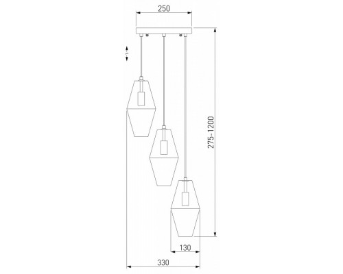 Подвесной светильник Eurosvet Prism 50236/3 янтарный