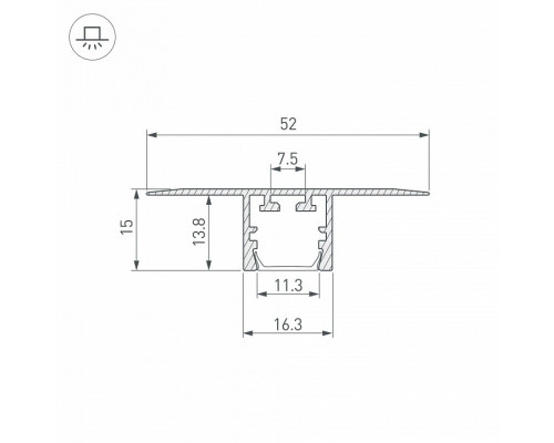 Профиль встраиваемый Arlight PDS 035014