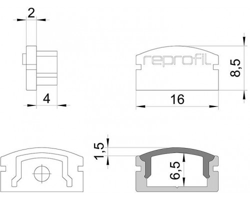 Набор из 10 заглушек для профиля Deko-Light F-AU-01-10 978511