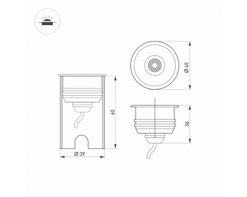 Встраиваемый в дорогу светильник Arlight KT-AQUA 047698