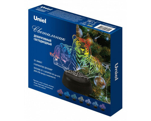 Зверь декоративный Uniel ULI-M508 RGB/3AA TIGER FAMILY/BLACK UL-00008403