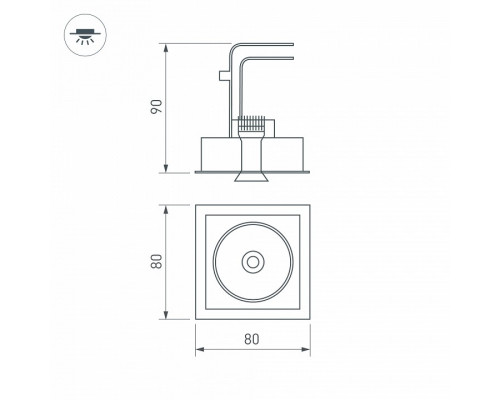 Встраиваемый светильник Arlight CL-SIMPLE-S80x80-9W Warm3000 (WH, 45 deg) 026874