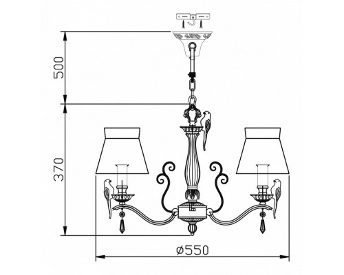 Подвесная люстра Maytoni Bird ARM013-03-W