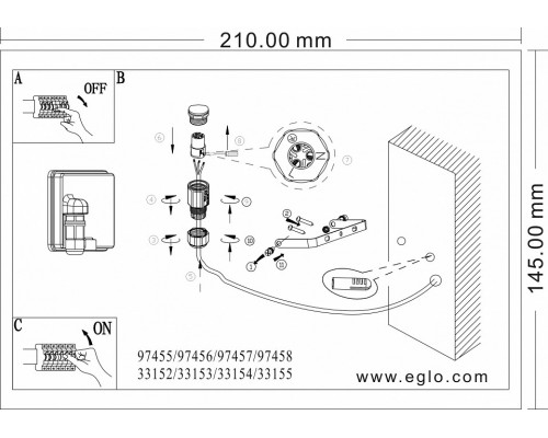 Светильник на штанге Eglo Faedo 3 97456