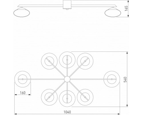 Потолочная люстра Eurosvet Opaline 70220/8 черный