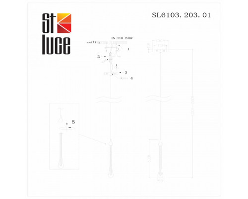 Подвесной светильник ST-Luce Faenza SL6103.203.01