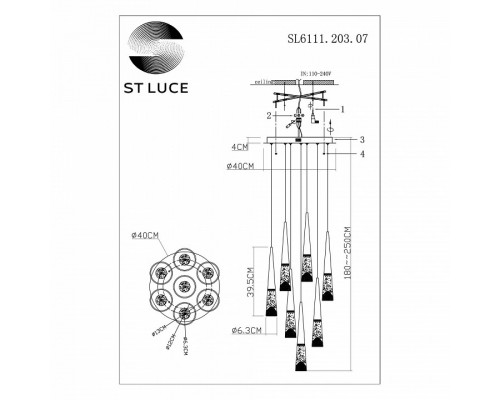 Подвесной светильник ST-Luce Sollen SL6111.203.07