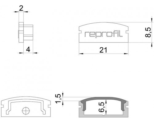 Набор из 10 заглушек для профиля Deko-Light F-AU-01-15 978530