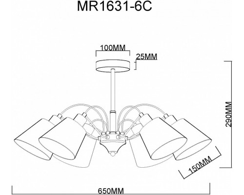 Люстра на штанге MyFar Amber MR1631-6C