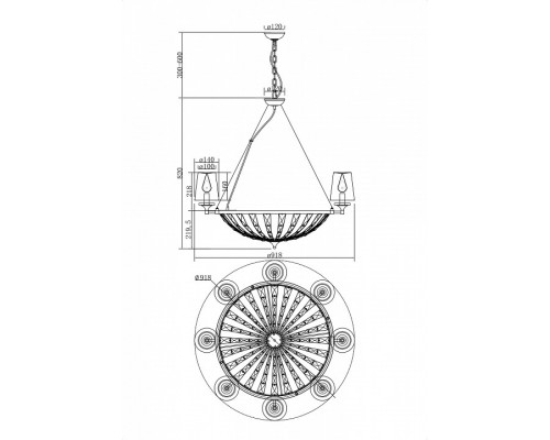 Подвесная люстра Maytoni Pantheon H021PL-08CH