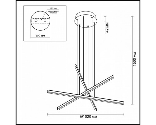 Подвесной светильник Odeon Light Rudy 3890/48L