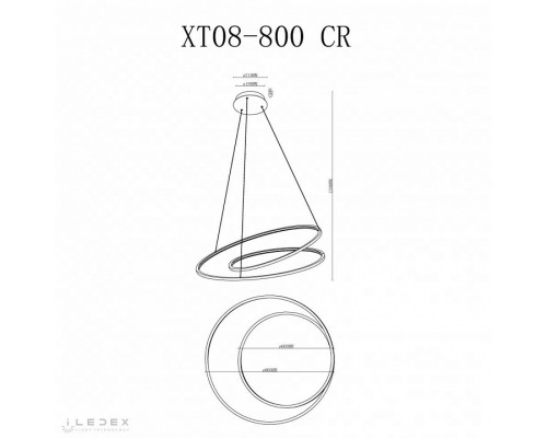 Подвесной светильник iLedex Axis XT08-D800 CR