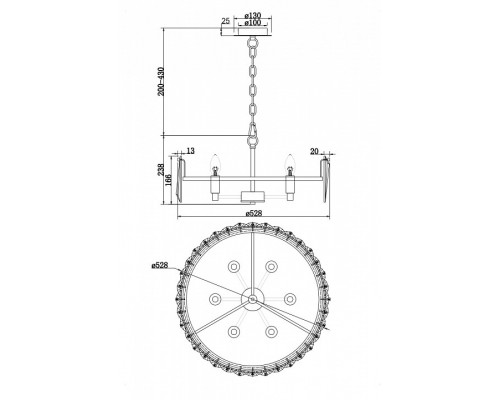 Подвесной светильник Maytoni Puntes MOD043PL-06G