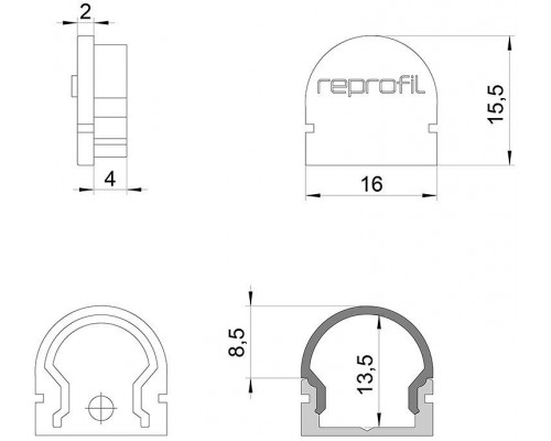 Набор из 10 заглушек для профиля Deko-Light R-AU-01-10 979502