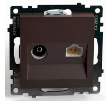ТВ-розетка и розетка Ethernet RJ-45 без рамки Stekker GLS00-7106-04 49185