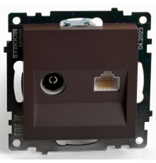 ТВ-розетка и розетка Ethernet RJ-45 без рамки Stekker GLS00-7106-04 49185