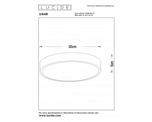 Накладной светильник Lucide Unar 79185/30/31