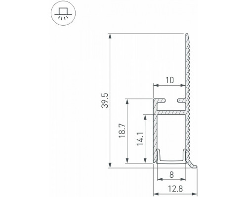 Профиль встраиваемый гибкий Arlight FANTOM-BENT 043694